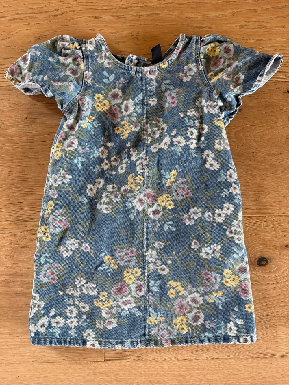 GAP Floral Light-Blue Denim Toddler Dress